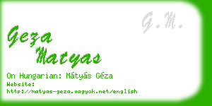 geza matyas business card